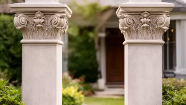 Filary przed domem wykończenie