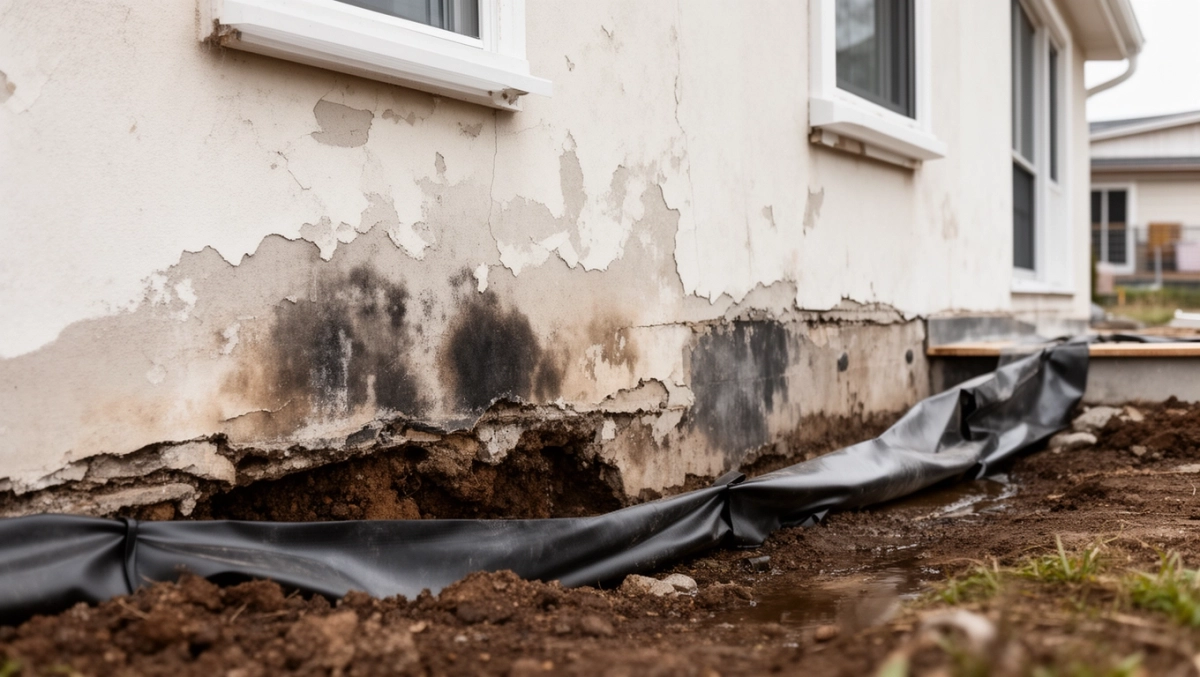 Wykończenie elewacji przy gruncie